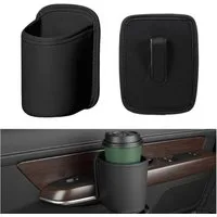 LuxusKollektion Becherhalter Getränkehalter Auto 2er Set PU Leder für Autotür und Rücksitz