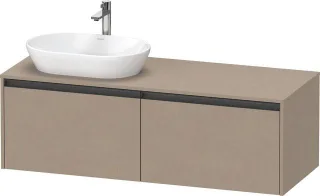 Duravit Ketho.2 Konsolenwaschtischunterbau wandhängend Leinen Matt 1400x550x459 mm - K24888L75750000 K24888L75750000