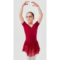 tanzmuster Chiffonkleid Ballettkleid Betty mit Glitzersteinen Mädchen Ballettbody mit Chiffon Röckchen