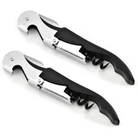BAYLI Pizzaschneider 2er Set - 12cm Korkenzieher Wein aus Edelstahl Kellnermesser Wein