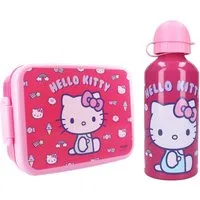 Hello Kitty Lunchbox Hello Kitty 2 tlg. Kinder Set Brotdose XL Alu Trinkflasche 500 ml, (2-tlg., Spar-Set)