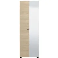 Home affaire Garderobenschrank Rathlin, Stauraumschrank, Flurschrank, ausziehbare Kleiderstange Spiegeltür, Gesamtbreite 64 cm, drei Regale