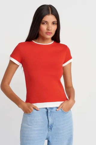 Damen Slim Fit Baumwoll Rundhals T-Shirt