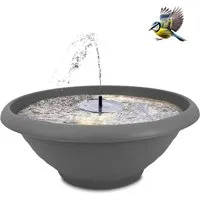 matches21 HOME & HOBBY Wasserspiel XXL 60cm Outdoor Solar Brunnen Set grau, (2 tlg), Große Brunnen-Schale mit Wasserfontäne Garten-Brunnen Wasserspiel