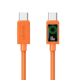 USAMS SJ773 U92 60W Type-C to Type-C Cable Fast Charging Data Transmission Thickened Copper Core Line 1.2M Long for iPho