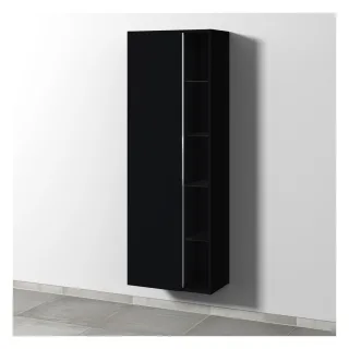 Sanipa 3way Stauraumschrank mit 1 Tür und offenen Fächern, Schwarz-Matt BS18008