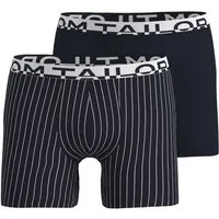 TOM TAILOR Langer Boxer TOM TAILOR Herren Long-Pants blau bedruckt 2er Pac (2-St)