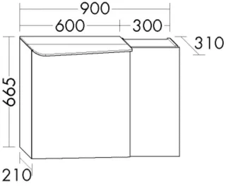 Burgbad Spiegelschrank Badu 665x900x310 Tectona Dekor Zimt, SFUB090RF3698 SFUB090RF3698