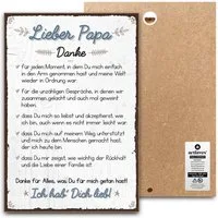 ARTFAVES Holzbild Schild mit Spruch - DANKE lieber PAPA - Vatertag