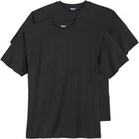 ADAMO Rundhalsshirt Adamo 2er Pack T-Shirt schwarz Übergröße