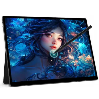 HAILESI S150 4K 15 Inch Portable Touchscreen Monitor Drawing Display with Pen and Infinitely Adjustable Stand USB C Exte
