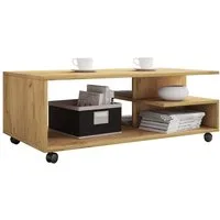 VCM Couchtisch Holz Sofatisch Couchtisch Rollen rollbar Stango XL