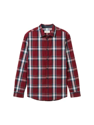 Tom Tailor - Kariertes Hemd burgundy big check - Gr. - XL