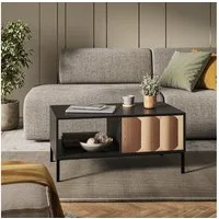 Vicco Couchtisch Eliza, Schwarz/Eiche, 90 x 50 cm mit Schublade (1-St)