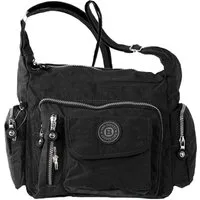 BAG STREET Schultertasche Bag Street Damenhandtasche Schultertasche (Schultertasche), Damen, Jugend Schultertasche Nylon, schwarz ca. 30cm x ca. 22cm