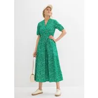 bonprix Midikleid körperumspielende Form, mit Henleykragen, Halbarm-Design