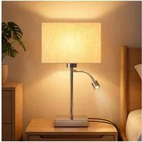 ZMH LED Tischleuchte LED Tischleuchte E27, 360° schwenkbar, Leselampe mit Leselicht, Augenschutz, LED fest integriert, Warmweiß-Neutralweiß-Kaltweiß, E27-Hauptlicht & LED-Leselicht, 360° schwenkbarer
