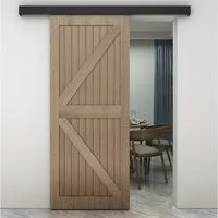 MeinTürgriff Türbeschlag MeinTürgriff Schiebetürbeschlag Catania Holz Schwarz 80 KG Laufschiene
