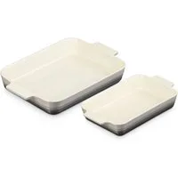 LE CREUSET Backform Auflaufform Klassik rechteckig flint 25/32cm Set 2tlg