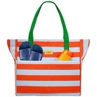 LARKSON Strandtasche Linn Strandtasche mit Reißverschluss (1-tlg), Große Beach Bag für Strand und Urlaub, Wasserabweisend