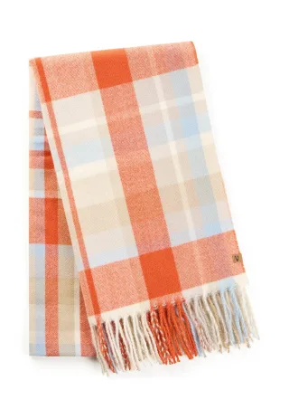 camel active - Gewebter Schal mit Karomuster pumpkin check - Gr. - OS