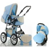 babies-on-wheels Kombi-Kinderwagen Flash 3 in 1 mit Sportsitz, Autositz und Zubehör in 18 Farben