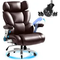 FLEXISPOT Bürostuhl Bürostuhl Premium Big Max Ergonomischer Bürostuhl 300 kg (63,5 cm breiter Sitz, Extra dickes Sitzpolster, leise Rollen), mit aufblasbarer Lordosenstütze), Heavy Duty Office Stuhl, Schreibtischstuhl für XXL