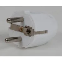 BURI Schuko-Stecker HEITECH Schutzkontakt Stecker Weiß IP20 Innen Schukokupplung