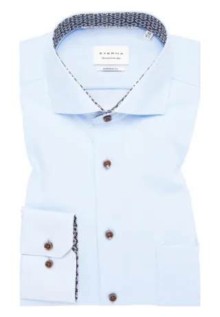 ETERNA - Original Shirt Popeline Langarm hellblau - Gr. - 40/Langarm - 65cm