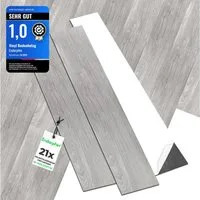 Endorphin Vinylboden Vinylboden selbstklebend in Holzoptik Hellgrau 2,93qm, selbstklebend, aus recyceltem Material, mit fühlbarer Oberfläche