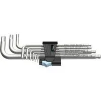 3950/9 Hex-Plus Stainless 1 Winkelschlüsselsatz, 9-teilig, Schraubendreher edelstahl, Edelstahl, mit Halteclip