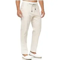 Indicode Leinenhose Herren Veneto Sommerhose Leinen Herrenhose leichte Sommerhose mit Kordelzug