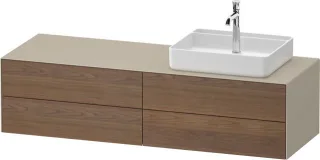 Duravit White Tulip Konsolenwaschtischunterbau wandhängend Amerikanischer Nussbaum & Taupe Matt & Se WT4867R77600000
