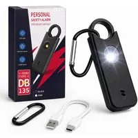 Toomoke Taschenanhänger Taschenalarm für Selbstverteidigung & Sicherheit 135db Alarmanlage (für Frauen, Kinder, Senioren und Outdoor-Aktivitäten) LED-Stroboskoplicht, mit Schlüsselanhänger
