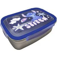Geda Labels GmbH Lunchbox Stitch Cloudy Blue, Edelstahl, (1-tlg), Blau, 850ml, 4-seitiger Clipverschluss