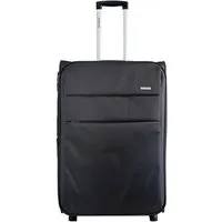NEWCOM Weichgepäck-Trolley Klassischer Stoffkoffer / Reisekoffer / Weichschalenkoffer, 2 Rollen, 24'' Schwarz, 4,4KG, Erweiterbar, TSA-Zahlenschloss