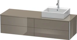 Duravit XSquare Konsolenwaschtischunterbau wandhängend Flanell Grau Hochglanz 1600x548x400 mm - XS49 XS4914R8989