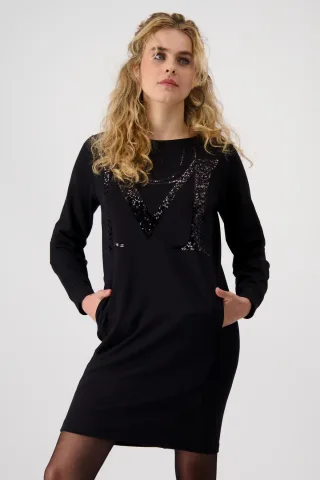 monari - Kleid mit Pailletten schwarz - Gr. - 38