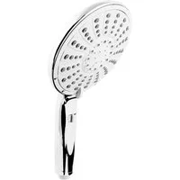 CORNAT Handbrause 150 mm Kopfdurchmesser - 5 Strahlarten: Normal-, Soft- & Massagestrahl, verchromt - Wasserstop & Anti-Kalk