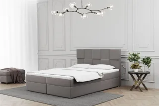 Boxspringbett Schlafzimmerbett JOLIE 160x220cm in Stoff Soro Grau