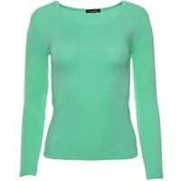 Muse Rundhalsshirt Basic Rundhals Langarmshirt Skinny Fit 1093-O