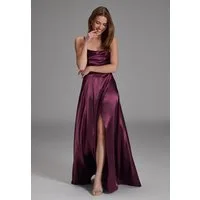 Hey Kyla Abendkleid - Satin-Abendkleid mit Gehschlitz Taillierter Schnitt mit ausgestelltem Rockteil
