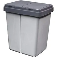 ALPFA Mülleimer Mülltrennsystem Duo Bin #3 Müllsortierer Doppel Mülltonne Abfalleimer, 2 x 25 Liter Fassungsvermögen / Made in Europe / inkl. 2 Ersatzfedern
