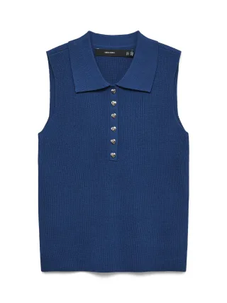VERO MODA - VMRALLY SL POLONECK PULLOVER Navy Peony - Gr. - S