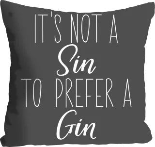 queence Dekokissen "Sin - Gin" mit einem Schriftzug