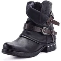 Pogolino ST140 Bikerboots Damen Biker Boots leicht gefüttert Stiefeletten mit Schnalle