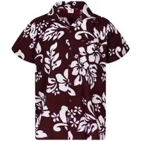 King Kameha Hawaiihemd "Hibiscus" Funky Hawaii-Hemd Herren Kurzarm Front-Tasche Stylish