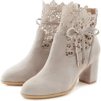 LASCANA Sommerstiefelette High-Heel-Stiefelette mit modischer Spitze und bequemen Blockabsatz, Ankle Boot, Stiefel