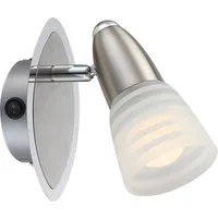 GLOBO LIGHTING LED Wandleuchte, Leuchtmittel inklusive, Warmweiß, Wandstrahler Wandlampe Spotlampe schwenkbar Glas satiniert LED 14,5 cm