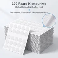 SURFOU Klettband Klettverschluss Punkte 600 Stück selbstklebend Weiß